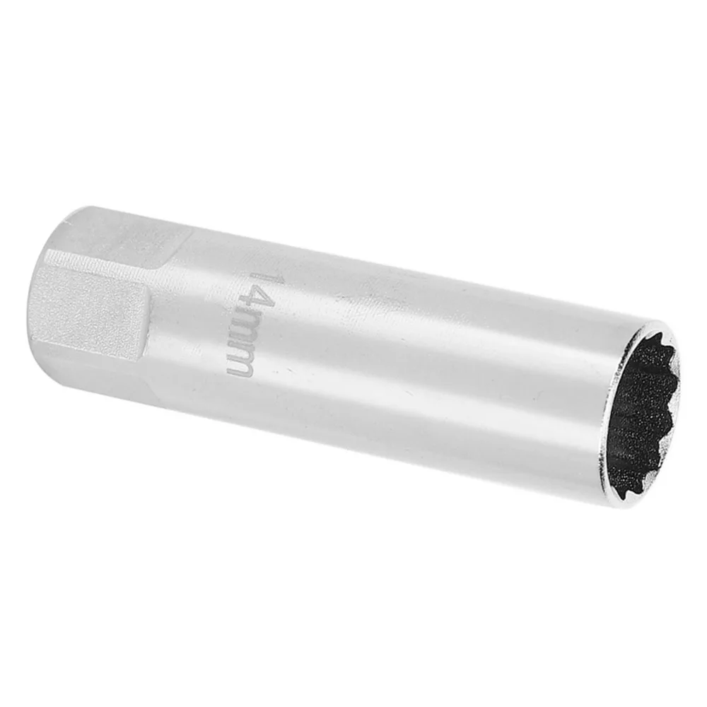 Chrome Vanadium Steel 14mm Spark Plug Socket Sliver Heavy Duty 3/8 Drive Thin Wall Socket Deep Spark Plug Socket