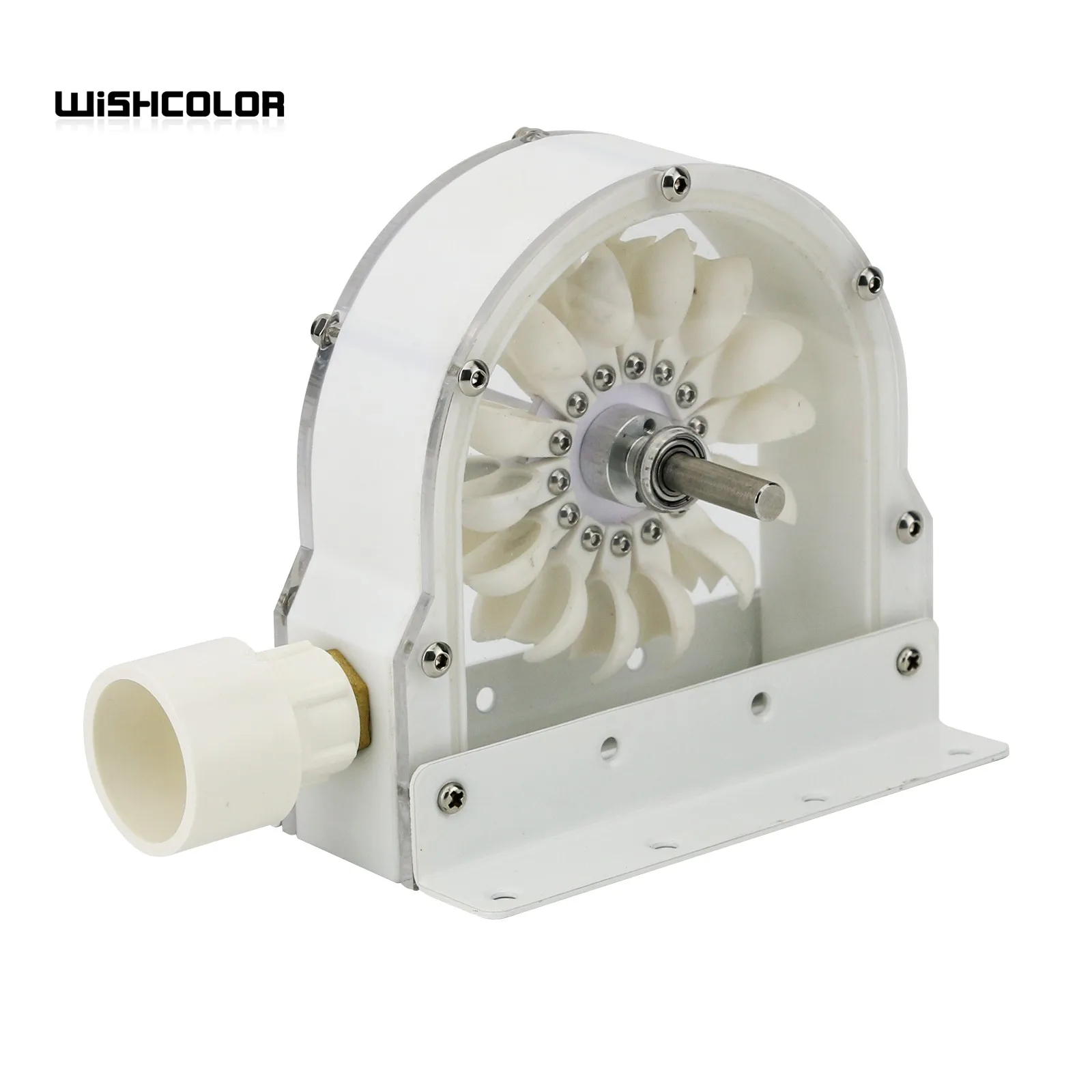 

Wishcolor 100-300W 500-4000RPM Pelton Wheel Impulse Pelton Turbine with Adapter to DIY Hydroelectric Generator