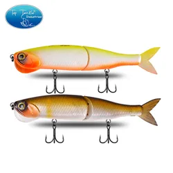 Swimbait Fishing Lure With Soft Tail For Pike Bass 140mm 29g CF LURE Jointed Bait Crystal Mouth with Soft Tail Fishing Lure