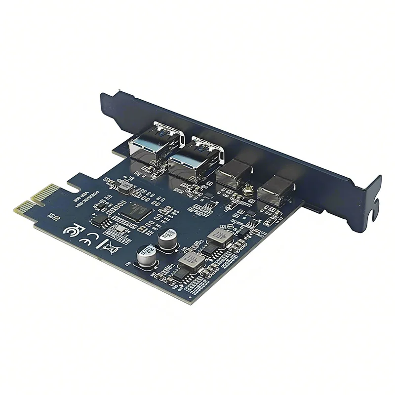 PCI Express X1 to 2 Port Type C + 2 Port USB3.2 Gen1 5Gbps Expansion Card Adapter D7020201 Chip PCIE USB Card PCIE-E USB 3.2 HUB