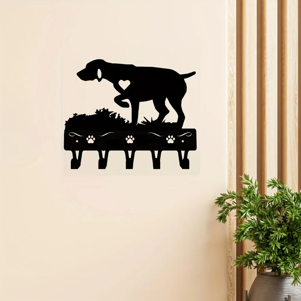 CIFBUY German Shorthaired Pointer Metal Wall Hook Dog Key Holder Entryway Hanging Decor Gift Rustic Sign