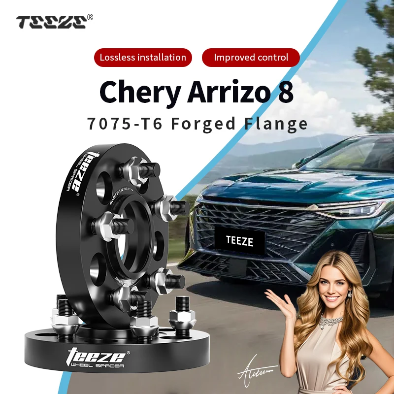 

Teeze 2/4 шт. 5x108 CB 65,1 M12 x 1,5, центральная черная кованая прокладка колеса для Chery Arrizo 8, фланцевая пластина 15/20/25/30 мм