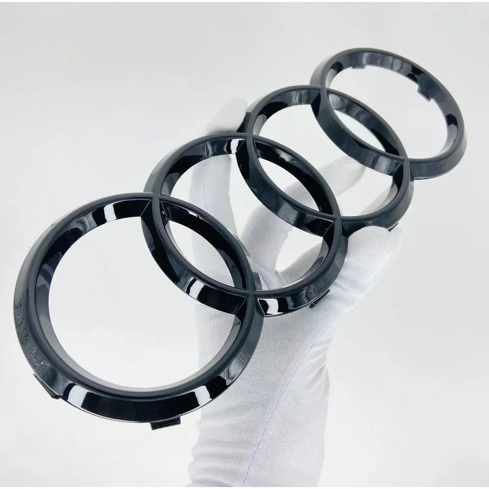 ABS zilver/zwart auto ABS vier ringen motorkap kofferbak sticker logo geschikt voor Audi TT Q2 Q3 Q5 Q8 A3 A4 A5 A7 A6 A8 Q7