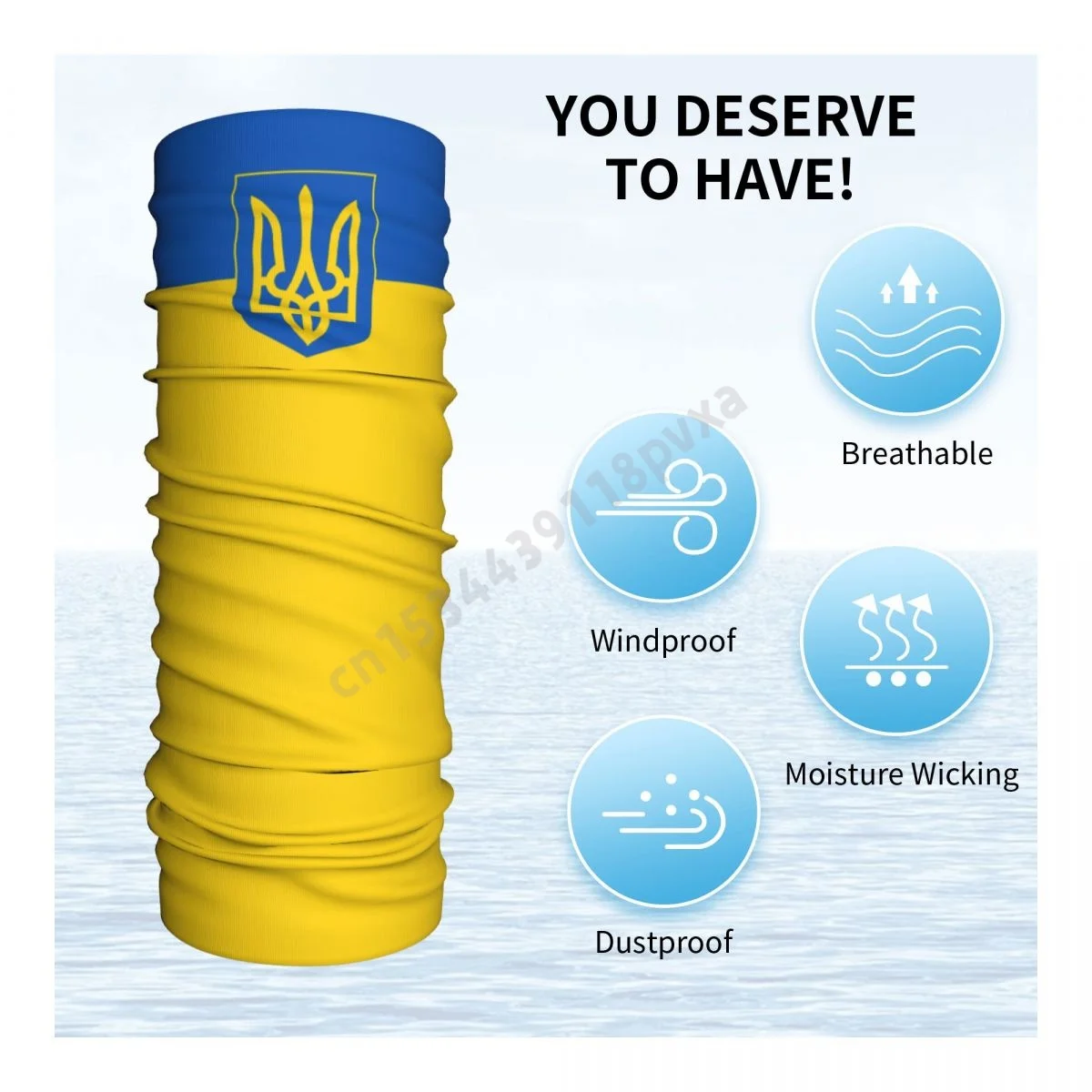 Ukraine Flag Ukrainians National Neckerchief Scarf Neck Face Mask Unisex Neck Warmer Seamless Bandana Headwear Cycling Hiking - view 6