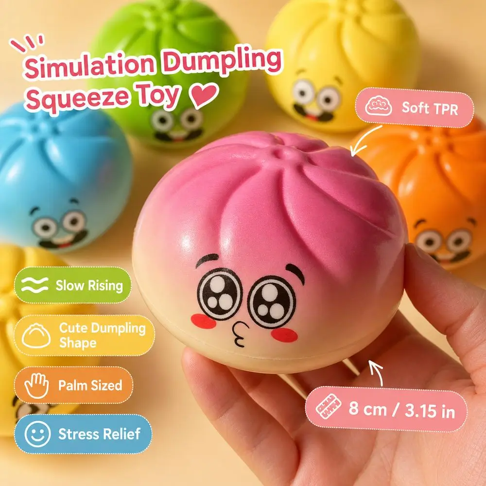 Slow Rebound Simulation Dumpling Squeeze Toy Cartoon Soft Mochi Squish Foam Toy Anti-stress Stress Squeeze Toy Stress Relief