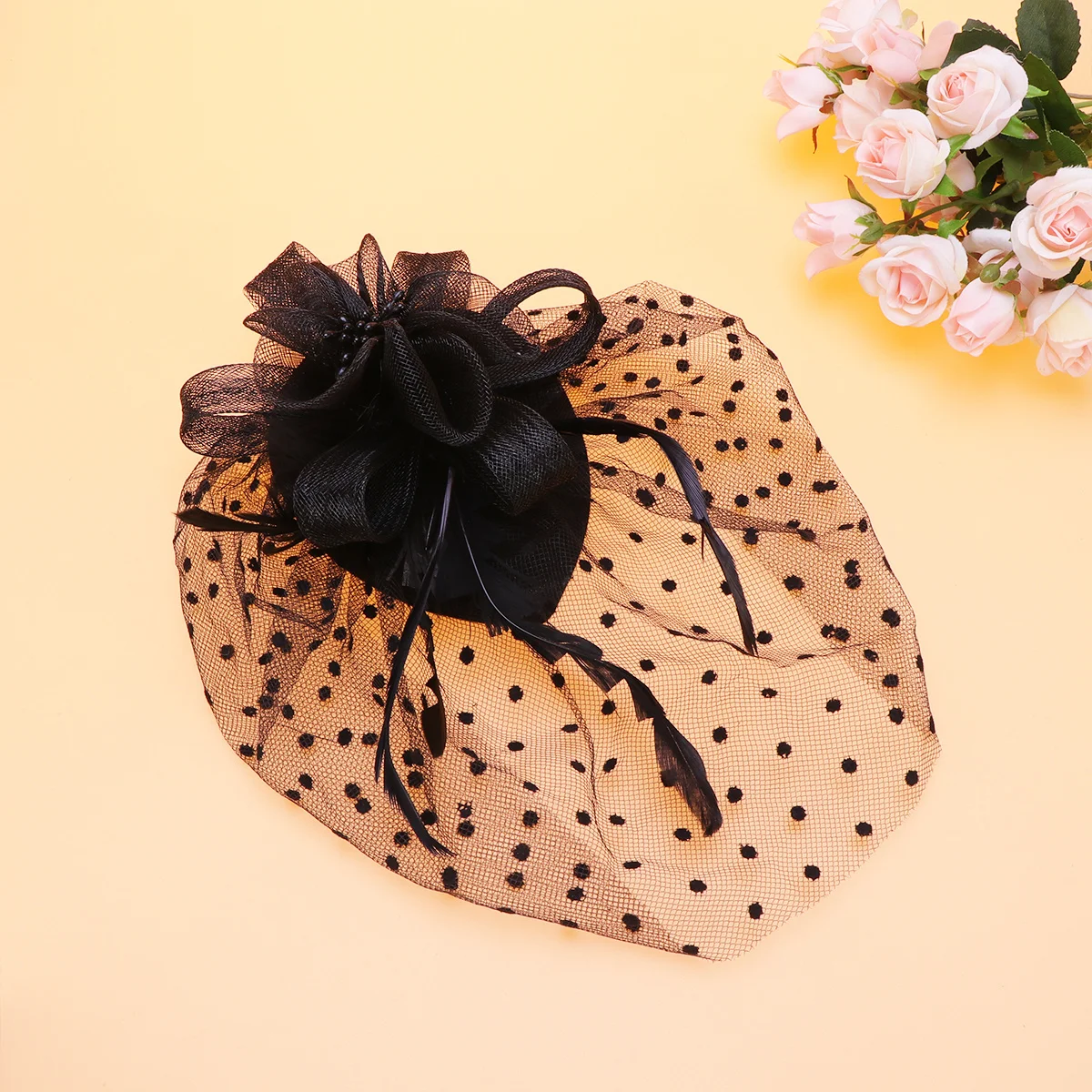 

Elegant Alligator Headwear Women Wedding Hat Hair Clip Bride Fascinator Mesh Veil Band