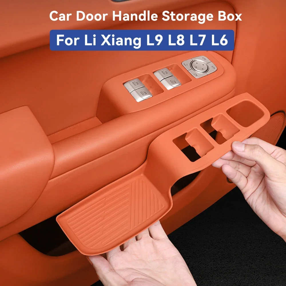 

For Li Lixiang L9 L8 L7 L6 2022 2023 2024 Car Interior Door Handle Storage Box 4pcs Silicone Inside Door Handle Storage Mat