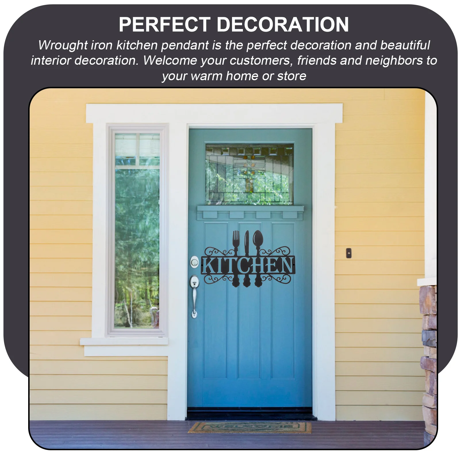 

1 Set Restaurant Wall Decoration Wrought Iron Letter Design Pendant For Kitchen Bar Shop Home Decor Iron Sign Hanging Adornment