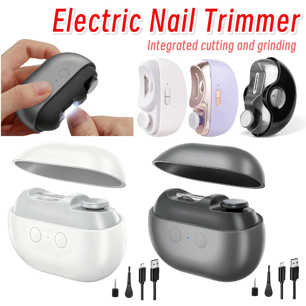 

Автоматический маникюрный триммер для ногтей 2 в 1, электрический триммер для ногтей Type-C с зарядкой, безопасная машинка для стрижки ногтей для детей и взрослых, пожилых людей