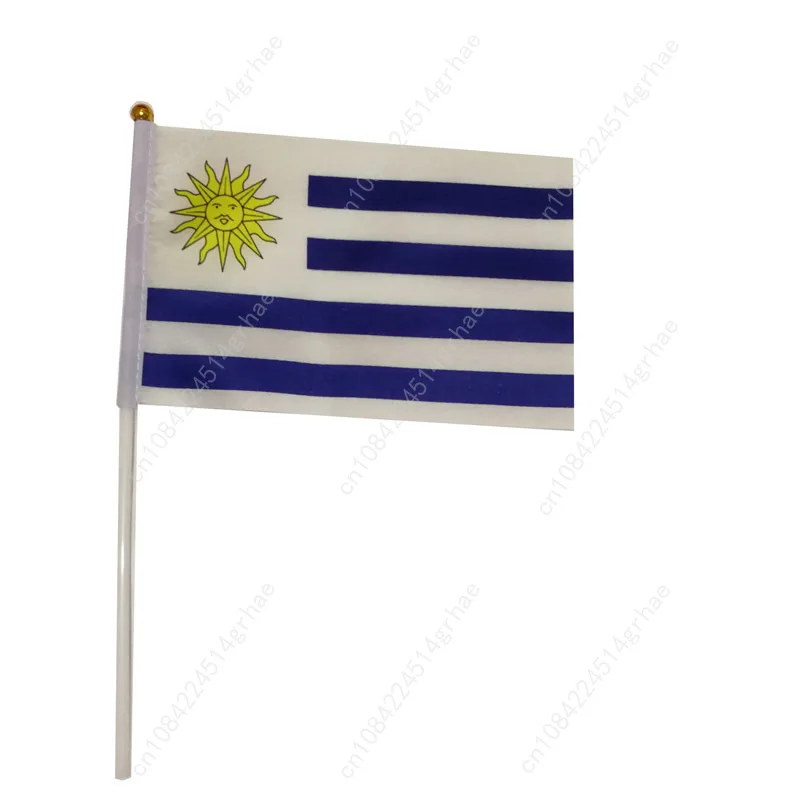 Uruguay Hand Waving Flag Uruguay Flag Small Mini Hand Held Flags 10 Pcs 14x21cm  Sporting Event Support Handheld Flag