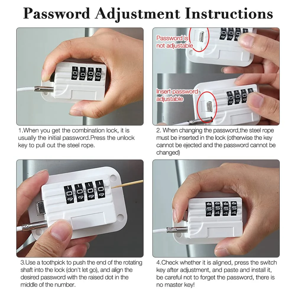 A21Q -2 Piece Fridge Lock With Code Fridge Locks For Refrigerators, Wine Cooler, Window Drawer