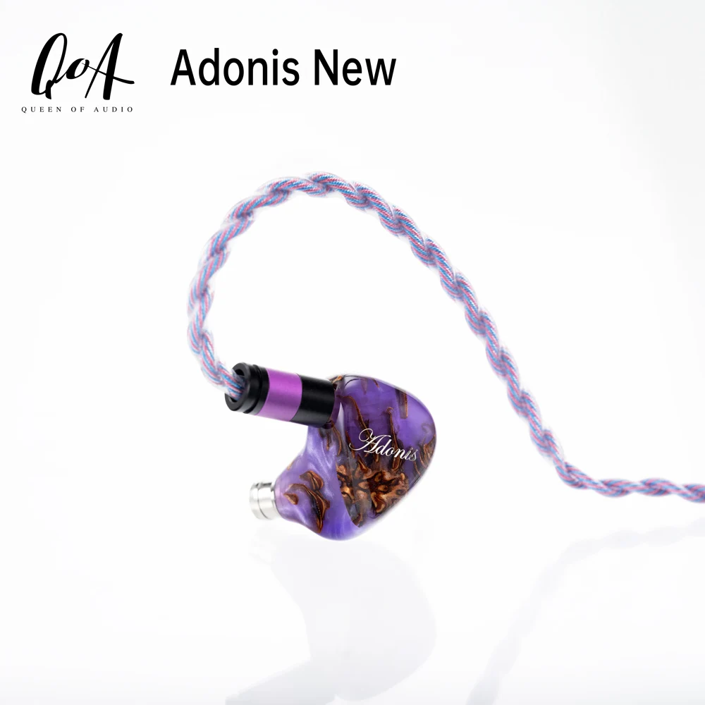 

QoA Adonis 2.0 New In Ear Earphones, 1DD+2BA Hybrid Pinecone Resin Shell HiFi Earphones, 3.5+4.4mm Plug 0.78 2pin Cable