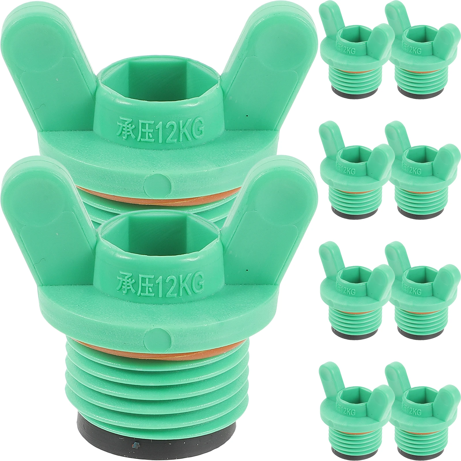 

10 Pcs 4mm 6 Threads Green Ears Hose End Cap Stopper Water Tubing Garden Accessories Sprinkler Outdoor Threaded Plastic Plug