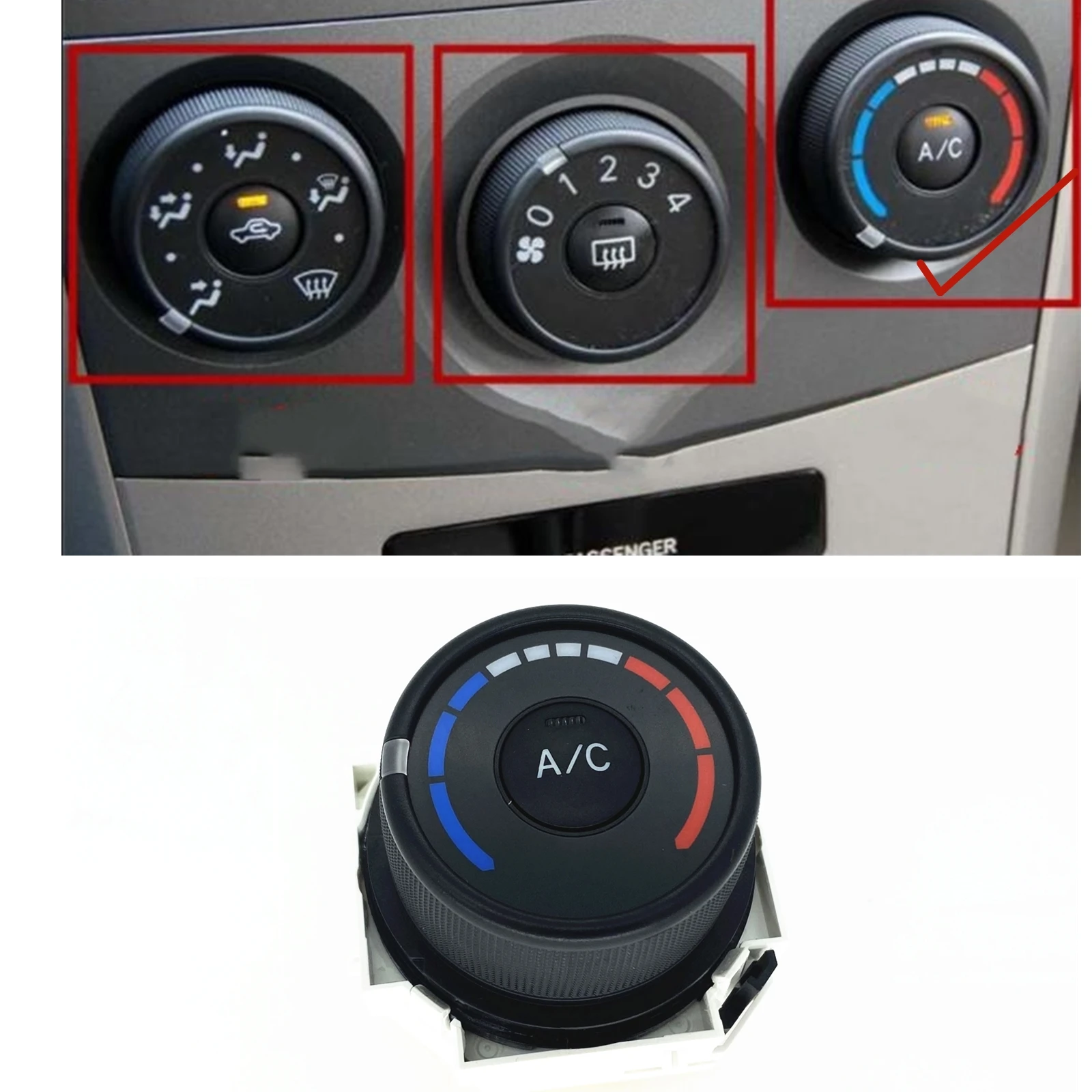 For Toyota Corolla Verso 2007-2013 Interior Panel A/C Climate Center Console Fan Wind Speed Direction Switch Button Control Knob