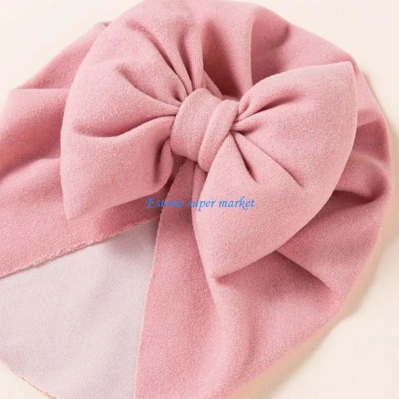 

090B 2 Pcs Baby Hat Scarf Set Bowkot Beanie Cap Spring Autumn Winter Warm Neckchief Collar for Infant Toddler Boy Girl