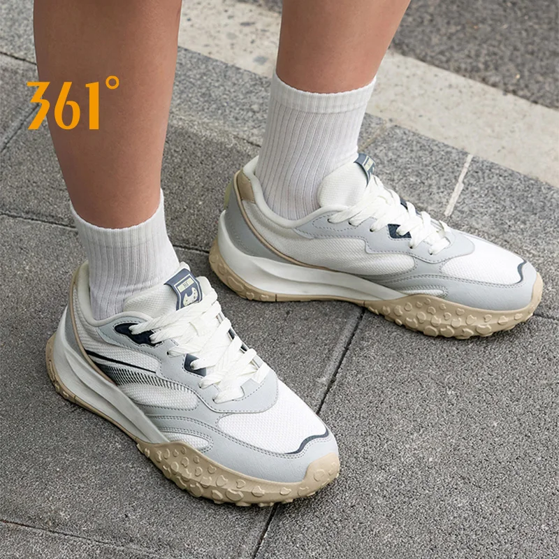 

361 Degrees Biscuit Men Walking Shoes Comfortable Breathable Commuter Flat Sole Unisex Minimalist Design Male Sneakers 672616773