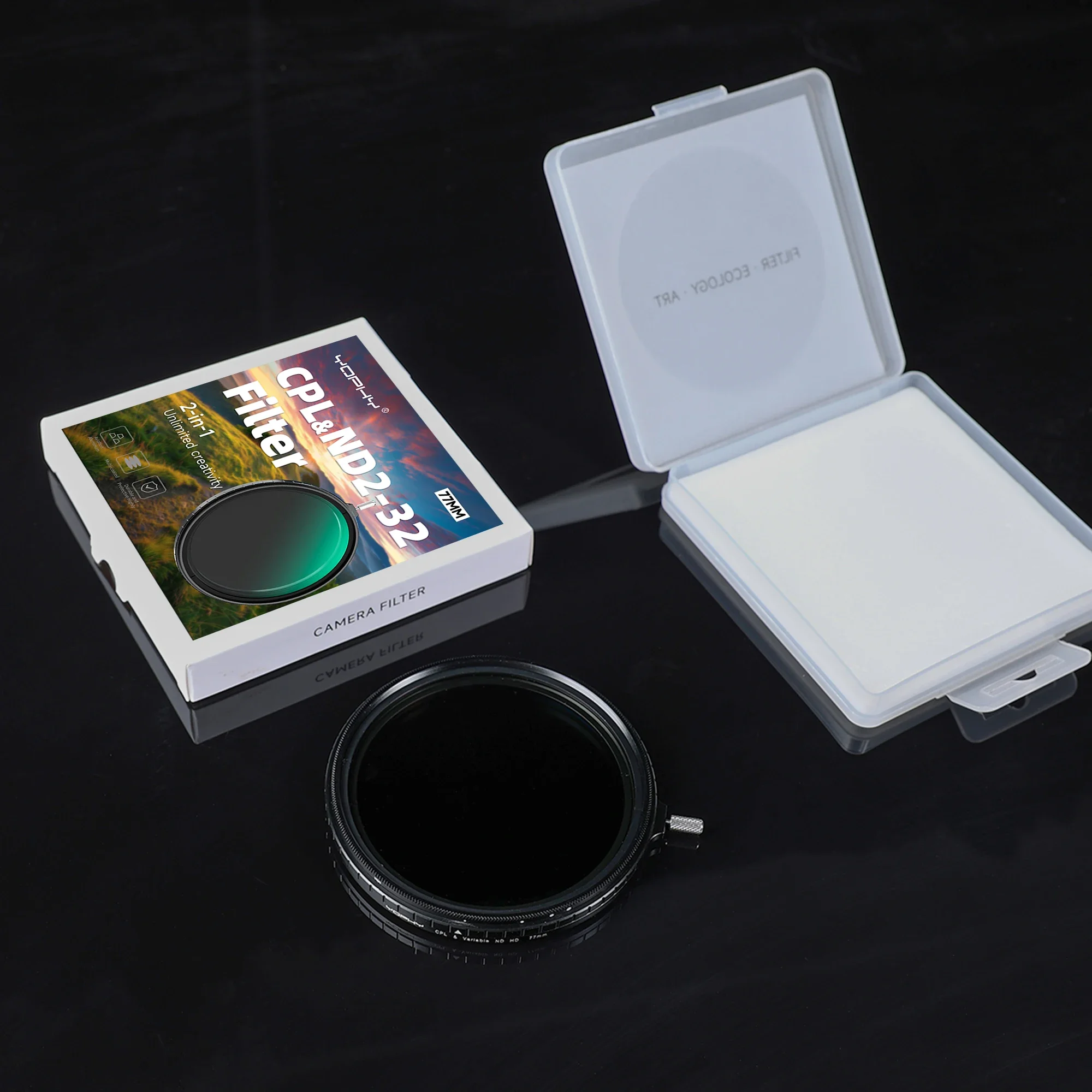 YOPHY متغير ND2-32 المستقطب 2 في 1 مرشح متعدد الوظائف 49/52/55/58/62/67/72/77/82 مللي متر ، 8K فائقة الدقة مرشح طلاء متعدد الطبقات