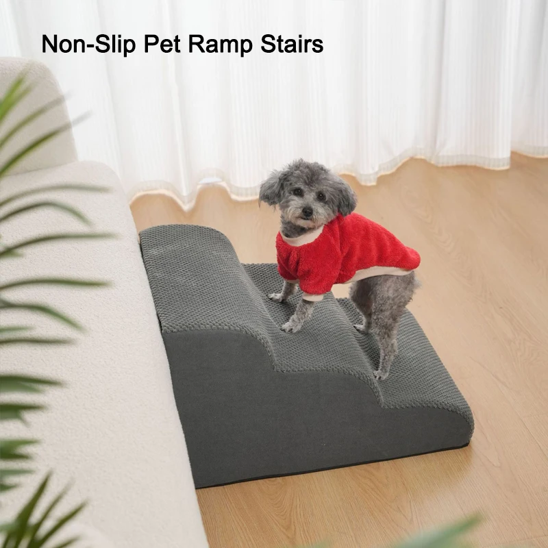 

Non-Slip Pet Dog Cat Ramp Ladder Memory Foam Sponge Older Dogs Sofa Removable and Washable Training Pet Ramp Stairs Pet Supplies