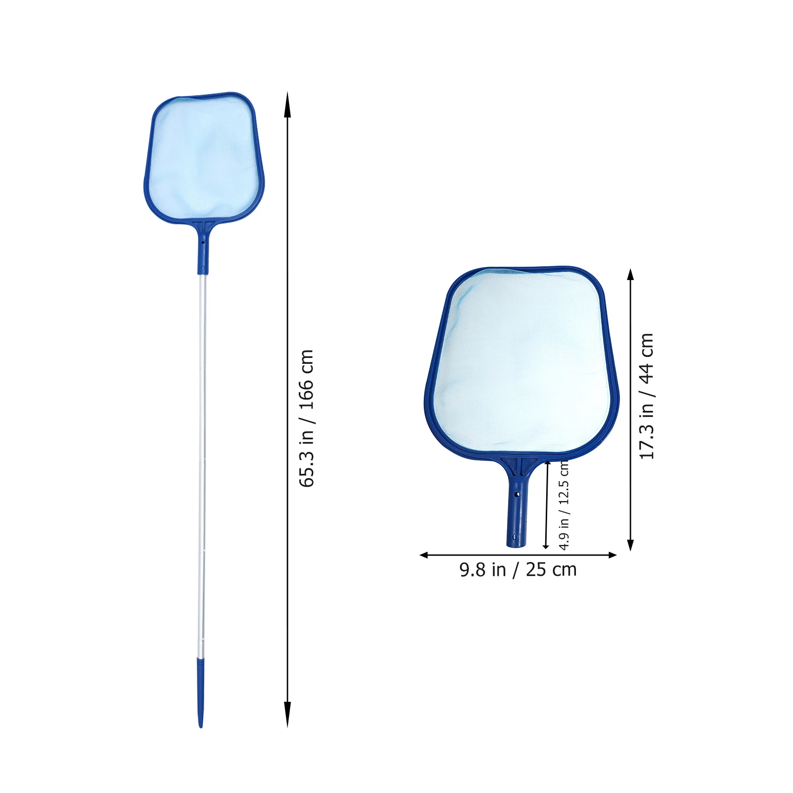 

Swimming Pool Cleaning Set Leaf Skimmer Net Blue Brush Kit Fine Mesh Durable Plastic 5 Section Pole Easy Operation Pool Tool