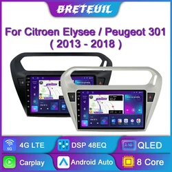 For Peugeot 301 Citroen Elysee 2013 - 2018 Android Car Radio Multimedia Player GPS Navigation Carplay Touch Screen Auto Stereo