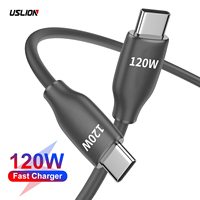 USLION 120W 5A Type C to Type C Cable For Xiaomi Ultra OnePlus Samsung Huawei OPPO Fast Charging Cord Wire For iPhone 15 Macbook