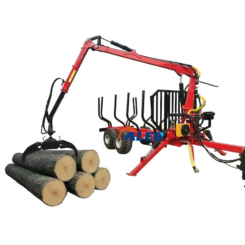 Customized Fully Automatic Tractor 10t Forestry Forwarder Timber Trailer