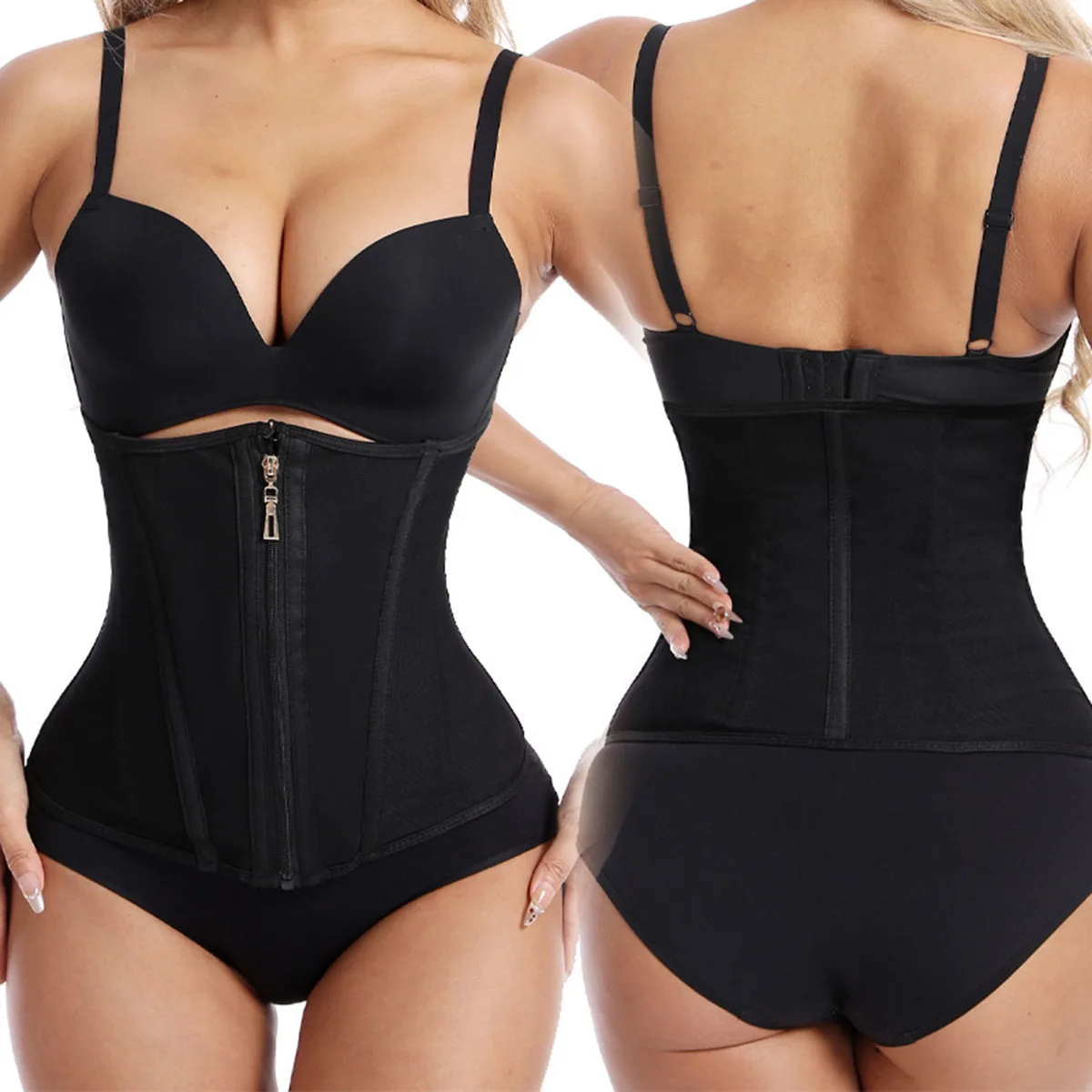 Korsett-Taillentrainer, doppelt gepresster Cincher, Unterbrustkorsett, Körperformer, Shapewear, Bustier, Schlankheits-Trimmer, Sanduhr-Mieder – Detail 6