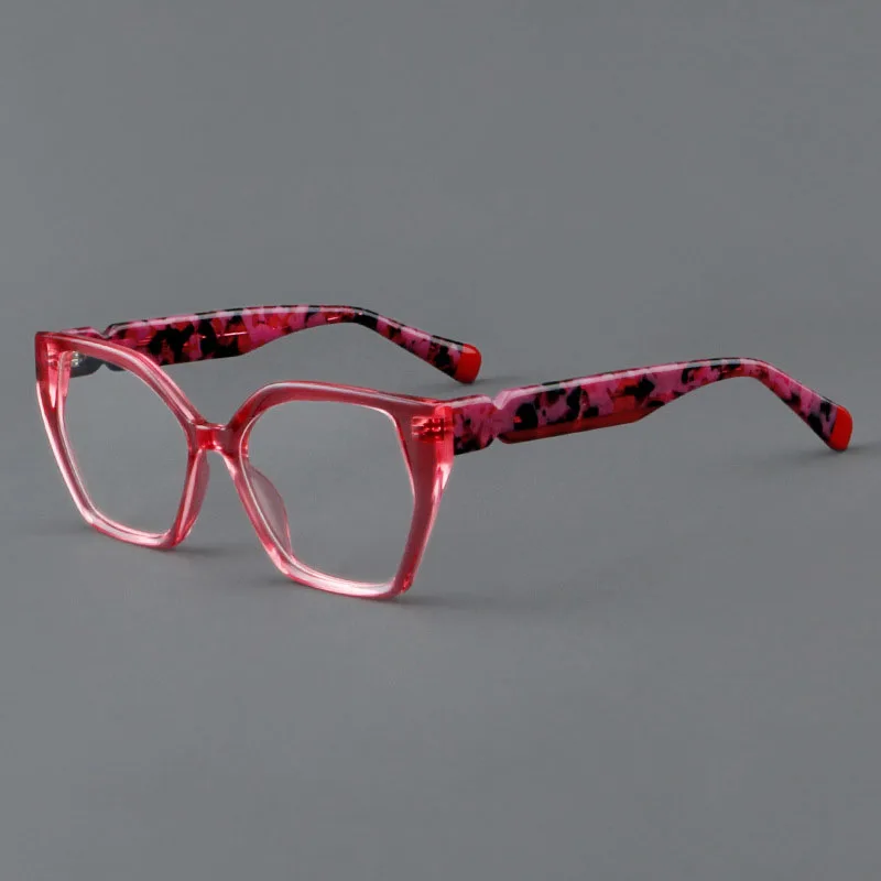 Gafas de ojo de gato elegantes para mujer, anteojos de lectura elegantes, montura personalizable, rojo, Morado, rosa, marrón