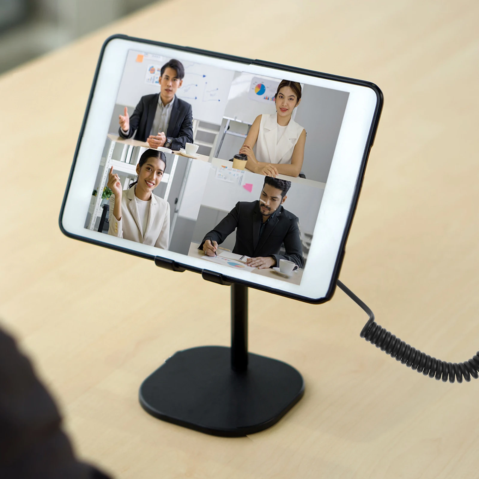 

Phone Anti Theft Chain Remote Control Tether Retractable Cable Adhesive Hook White Easy Install