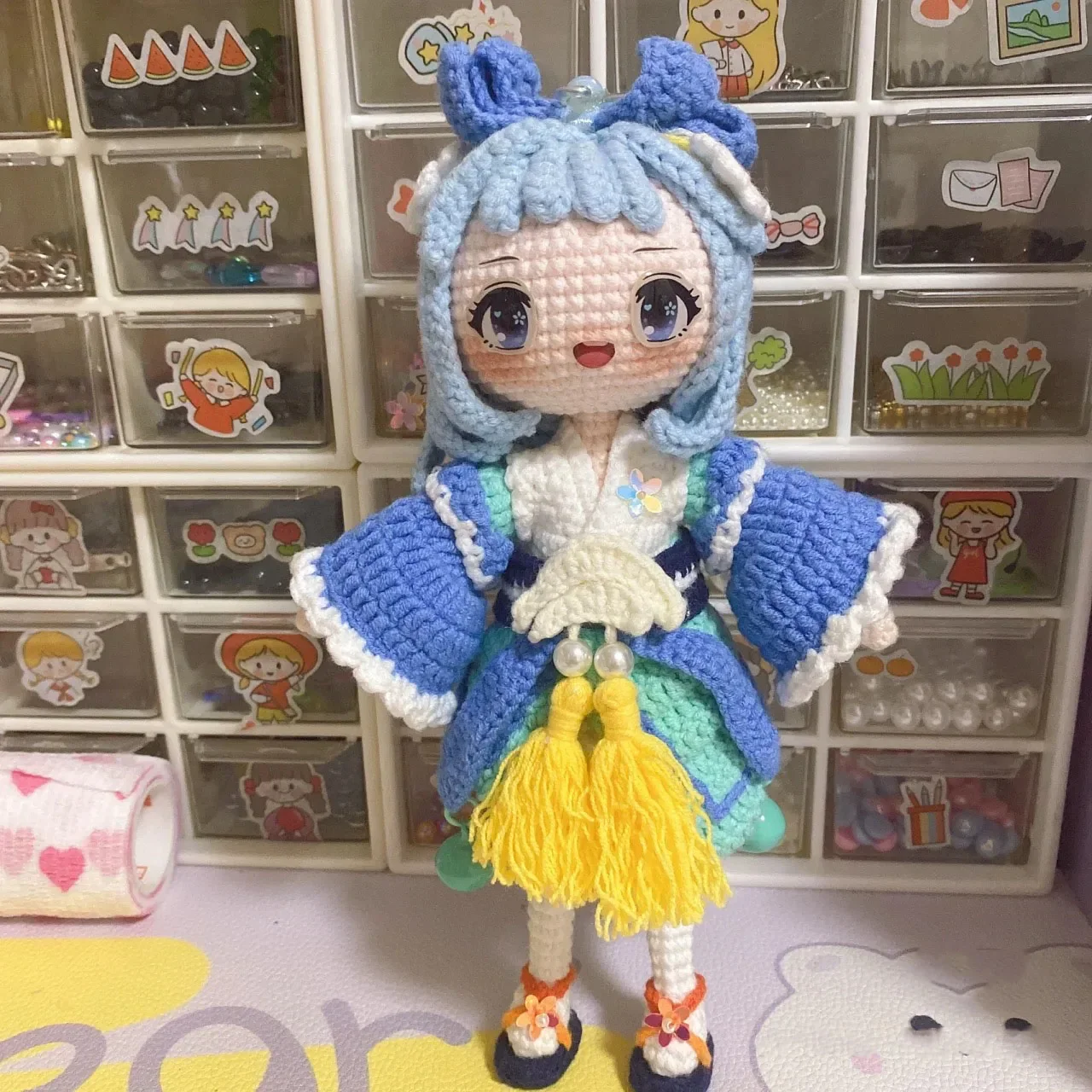 DIY An Onmyoji Doll Handcrocheted Wool Cartoon Character Series Creative Children's Dolls Student Bag Hangings