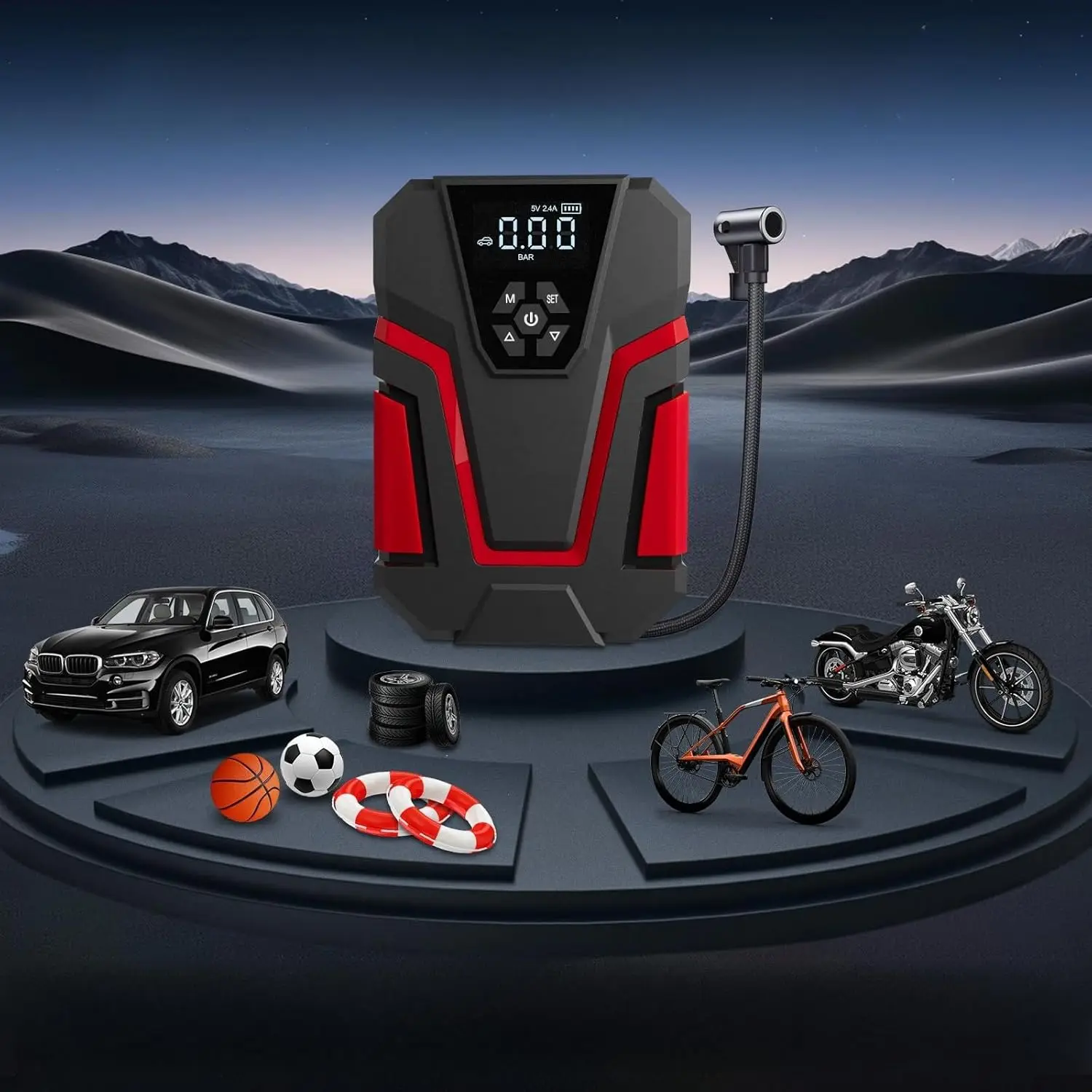 

Стартер 400А с воздушным компрессором и органайзером для багажника — комплект питания и хранения