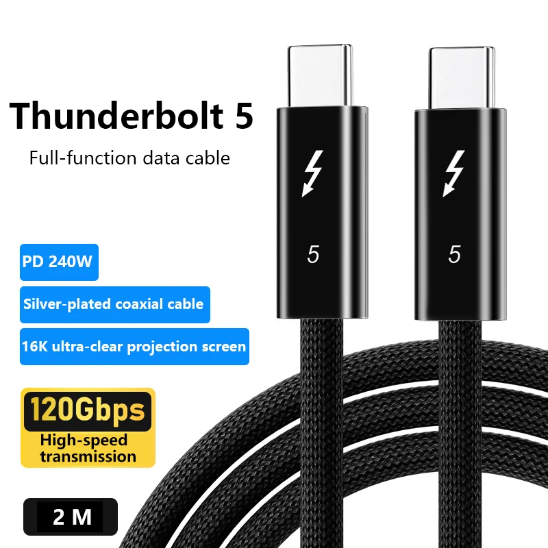�y�Z�[�����z80Gbps Thunderbolt 5 �f�[�^�P�[�u�� 240W 16K Thunderbolt 4 USB4 �Ή� �t���@�\�`�� �����[�d Type-C