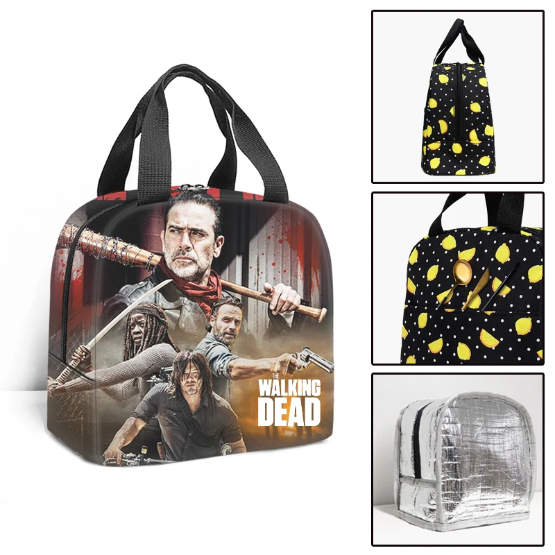 Classic Popular The Walking Dead Student Work Lunchbox Thermal insulation Food Lunch Bag 3D Printed Portable Handbags Ice Bags