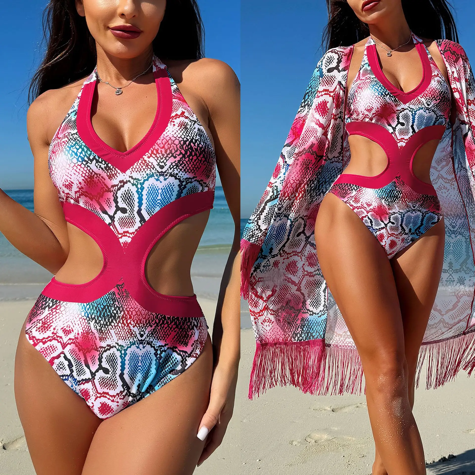 

24 Miami Show Two-piece Beach Sunscreen Dress One-piece Swimsuit Women's 2025 New