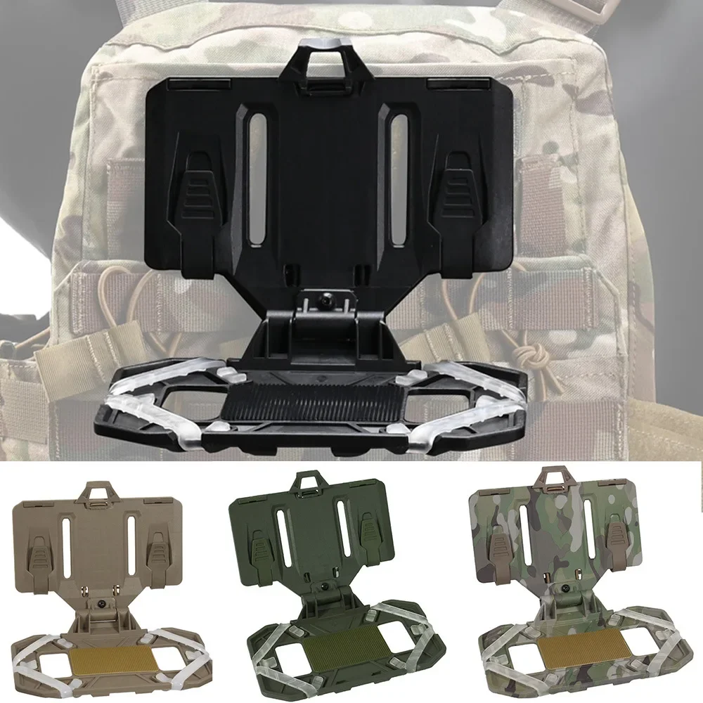 Airsoft Plate Carrier Molle Phone Carrier Outdoor Navigation Board, Quick Access Foldable Holder Vest Chest Rig Mount