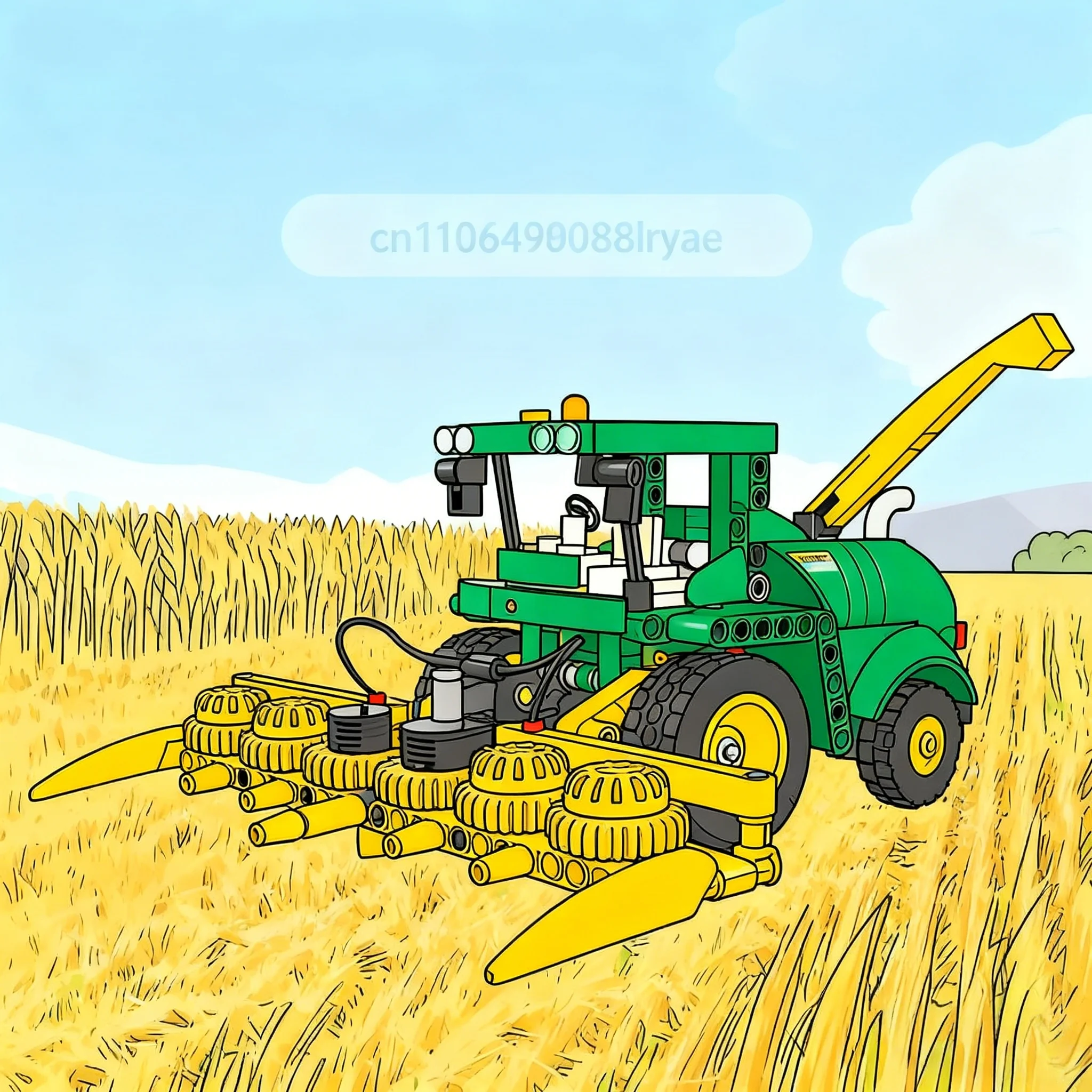 

559PCS MOC farm Johing Deed Ranch Harvester Tractor Model Creative Technology Children's Toy Assembly Puzzle birthday Christmas