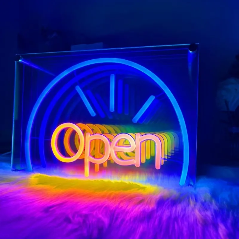 

Open LED Thousand Layer Mirror Neon Sign,Infinity Mirror Neon Light,Colorful Infinite 3D Art Infinity Mirror Neon Light Signs