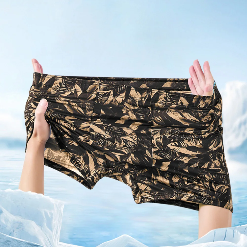 

Мужские трусики с принтом, свободные шорты-боксеры со средней талией, шорты для плавания, пляжная одежда, плавки, впитывающие эластичные мужские трусы