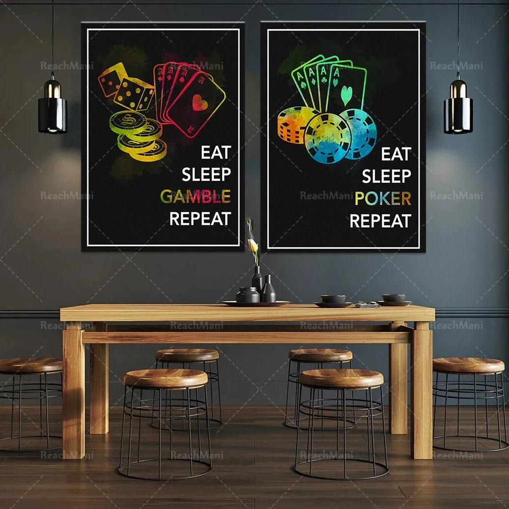 Poker player gambling art art, poker poster, casino wall art, poker card player gift poster, casino decoration