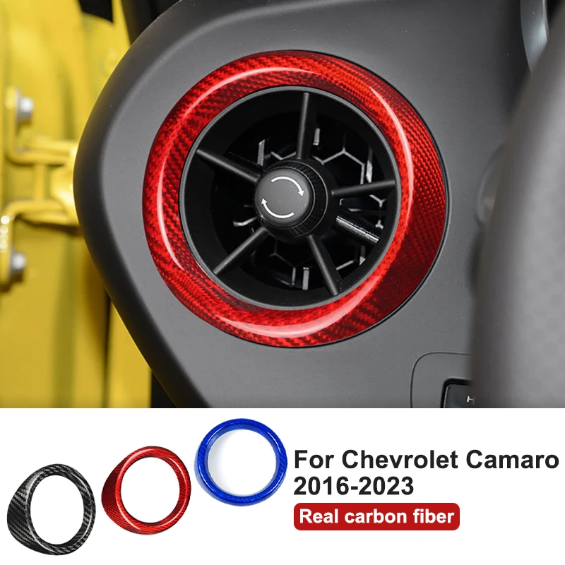 

Для Chevrolet Camaro 2016-2023 автомобильная крышка вентиляционного отверстия декоративная наклейка из настоящего углеродного волокна аксессуары для модификации интерьера