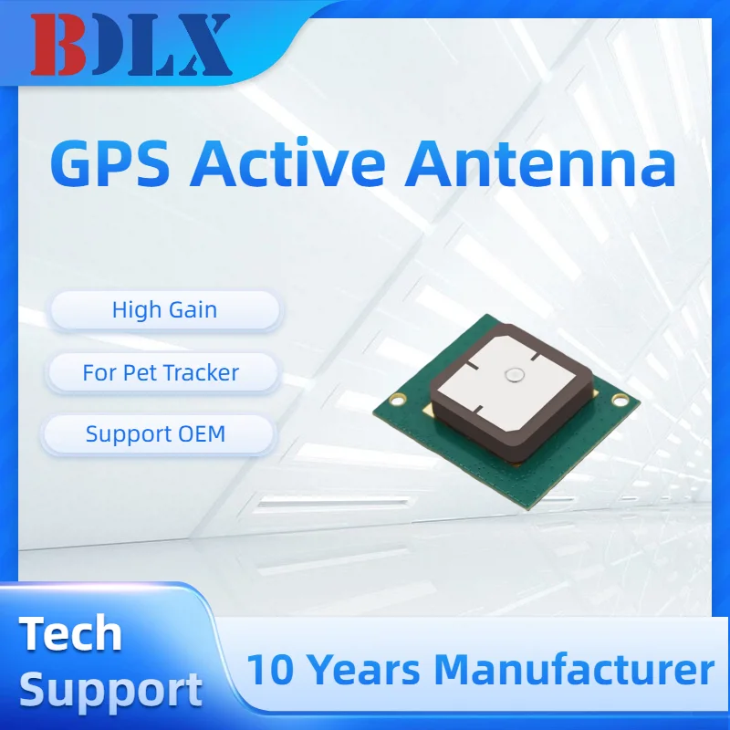 Active GPS Antenna 1575.42MHz 18x18mm Ceramic High Gain GNSS Antenna for Pet Tracker DIY Precise Positioning Active GPS