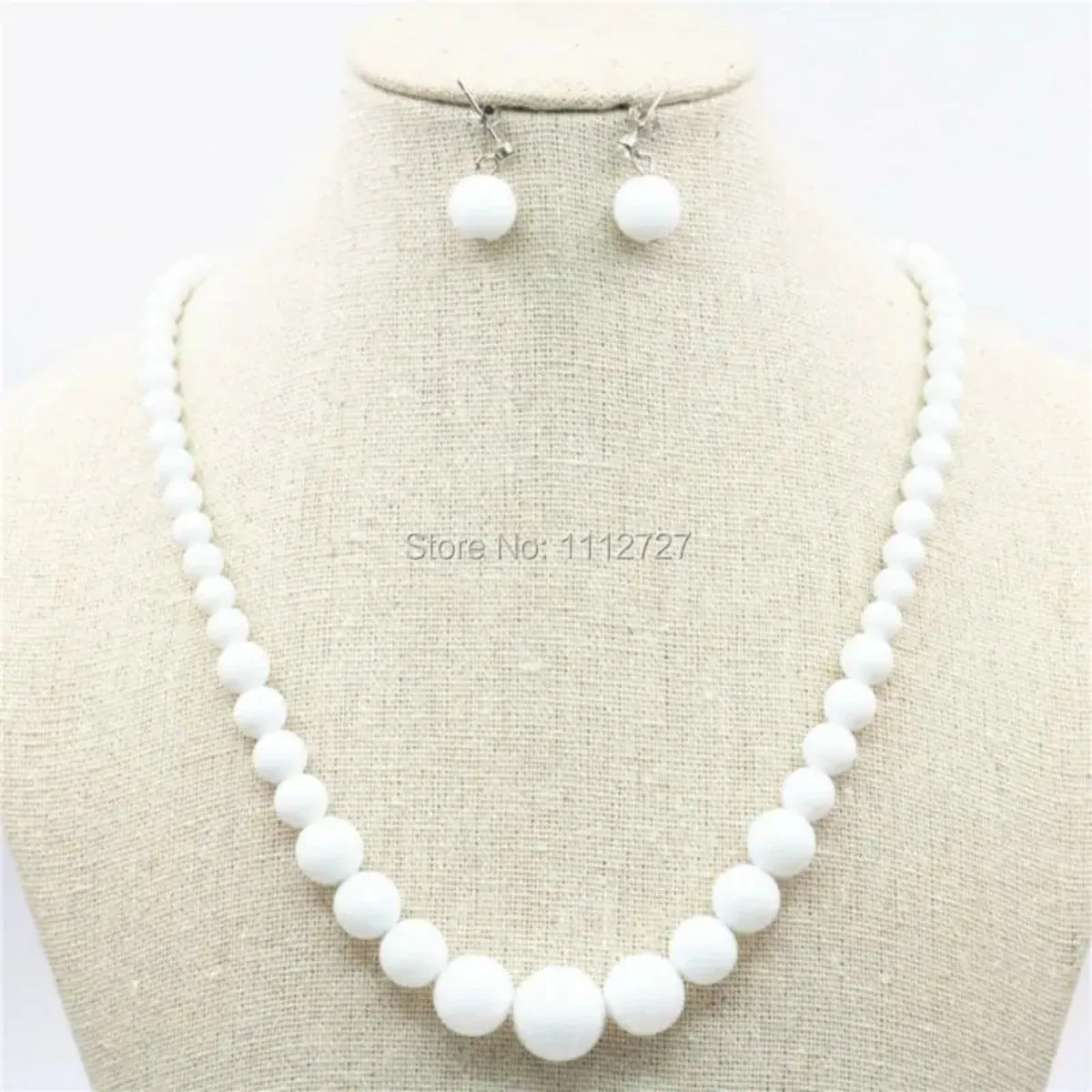 6-14mm Accessories Crafts White Beads Women Girls Gifts Jewelry Making Stones Necklace Chain DIY Earrings Sets Fitting Female