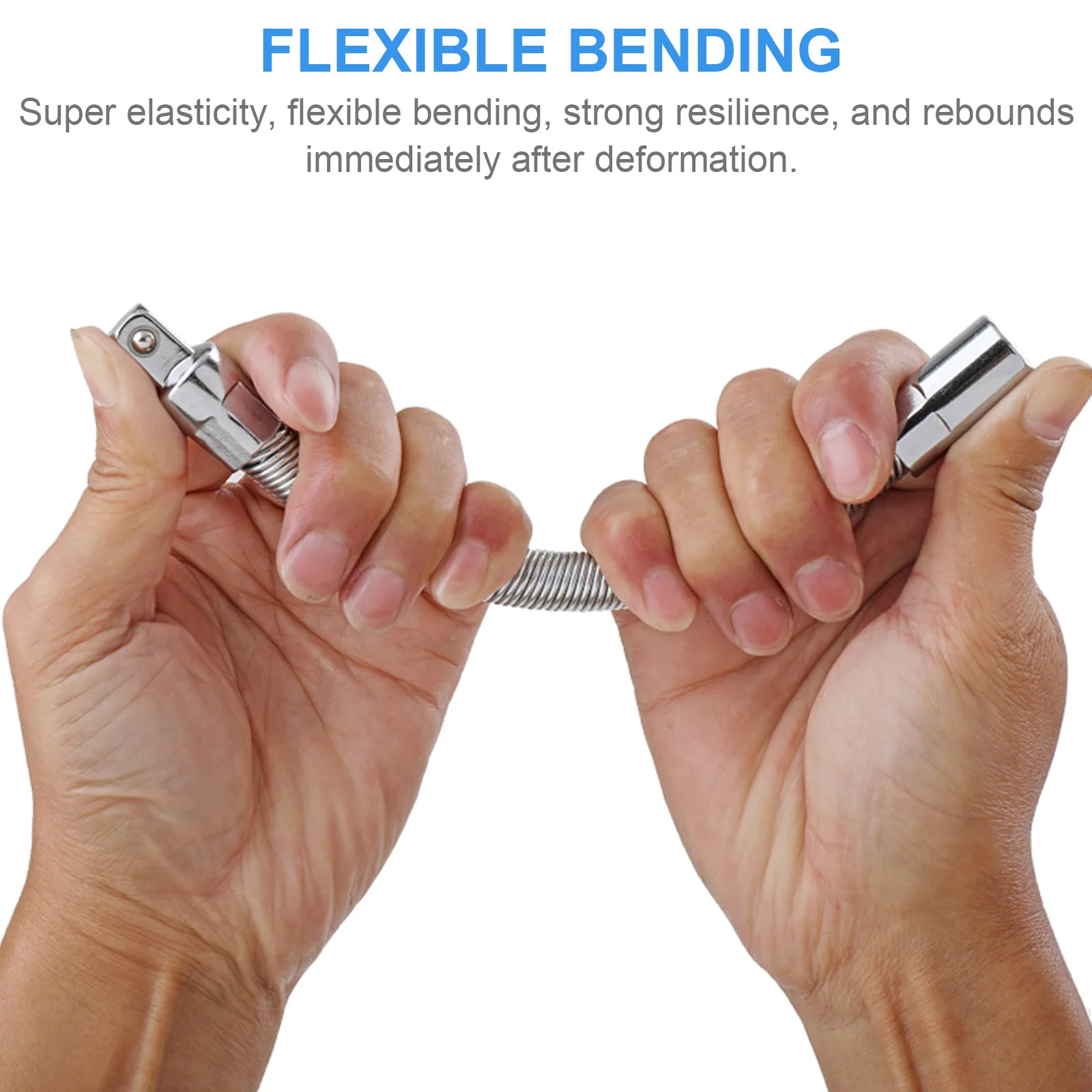 

1Pcs Steel Wrench Extension Rod Flexible Bendable Sleeve Elastic Durable for Socket Wrench Spring Extension Rod