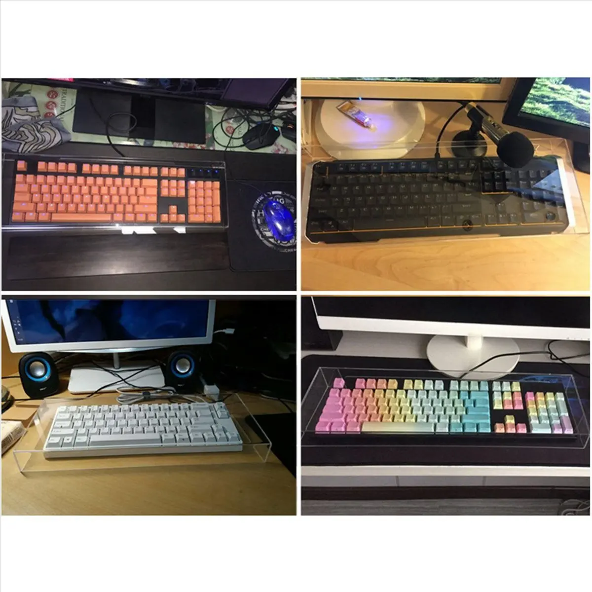 

Стабильный-2 пылезащитный чехол для клавиатуры, прозрачный прочный акриловый чехол для клавиатуры, легко чистящаяся настольная клавиатура 375X150X48 мм