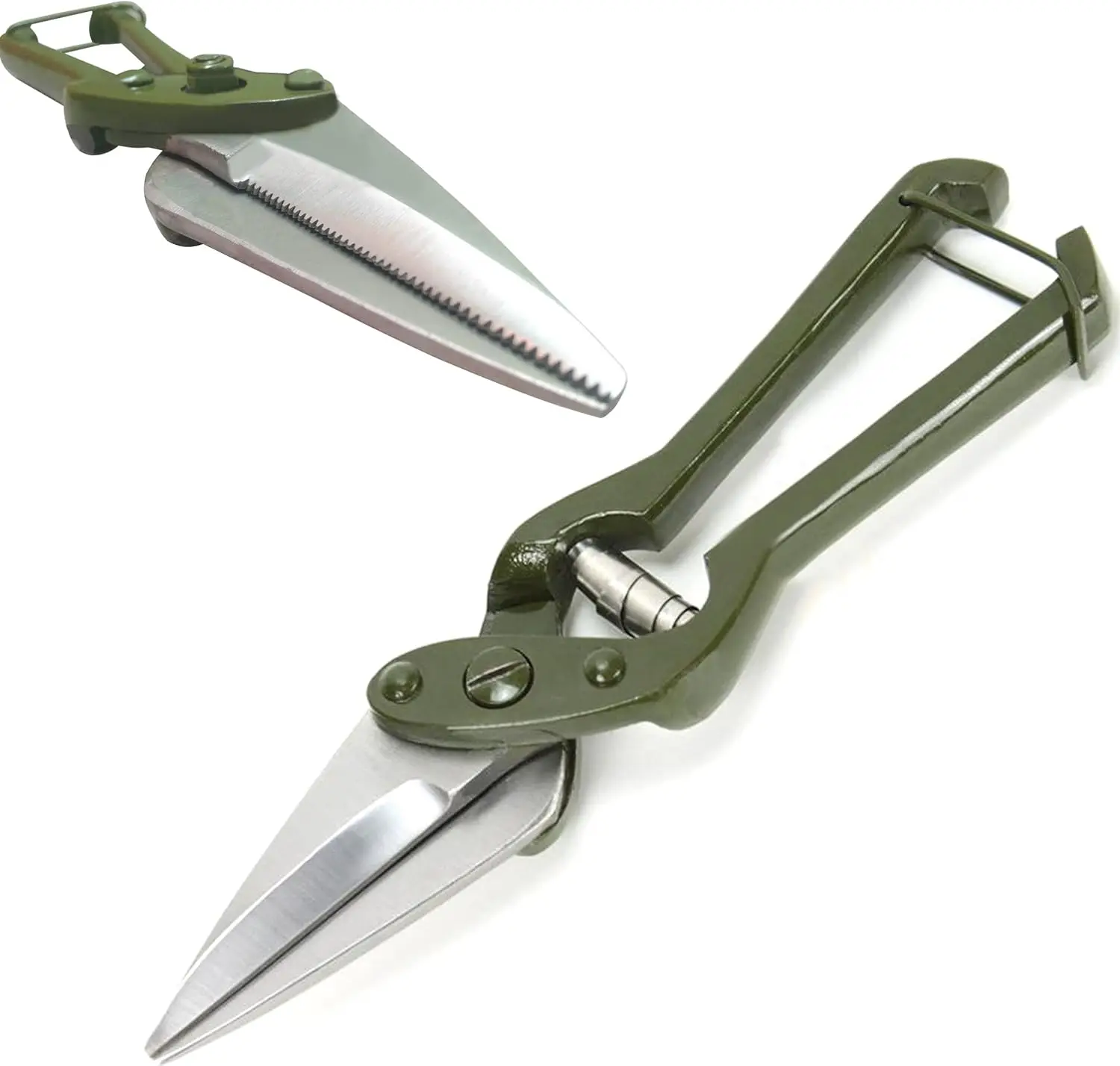 Nożyce do przycinania pazurów owiec, obcinaczki do paznokci, nierdzewne nożyce do żywopłotu, nożyce do kwiatów, nożyce ogrodnicze, długość 23 cm (kolor zielony)