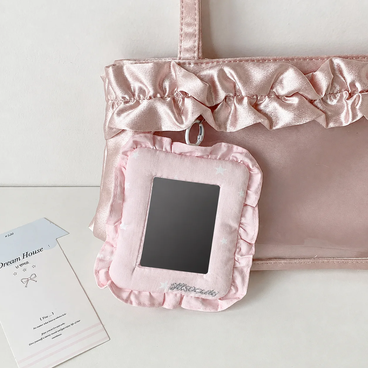 Photocard Holder Sweet Card Holder Pendant Visible Window Card Holder Zippered For Bag Decoration Daily Backpack Id Cards
