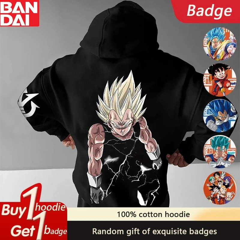 

Dragon Ball Hot Blood Anime Peripheral Hoodie 2025 Latest Trend Men's and Women's Autumn Comfortable Loose Hoodie