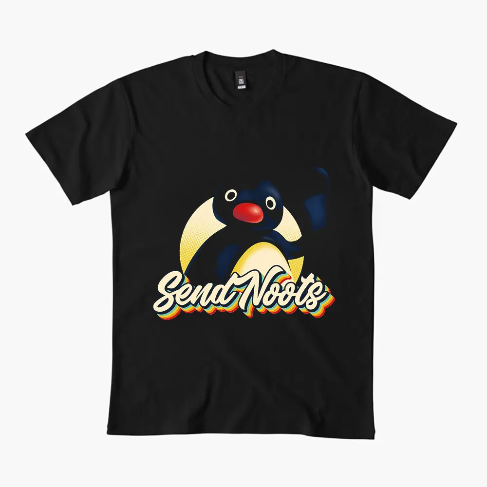 

0330 Noot Noot Pingu Meme Gift t shirt for men Funny cartoon Graphic Clothes 100% cotton printed Y2K clothing Large size tee