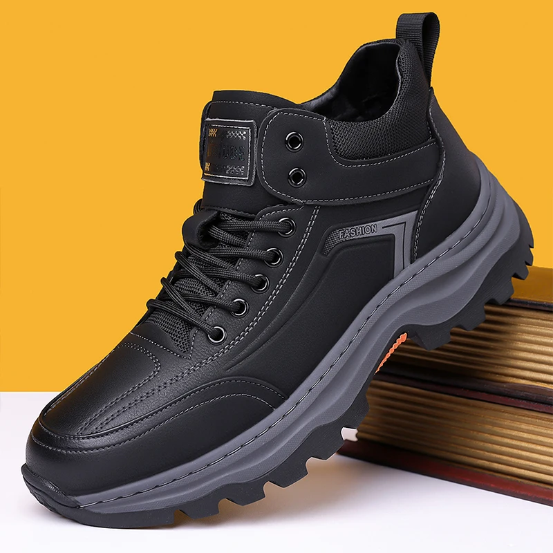 

Men's Winter Boots Warm Waterproof Non-Slip Plush Sneakers Shoes - Winter Slippers Male Tenis Boots