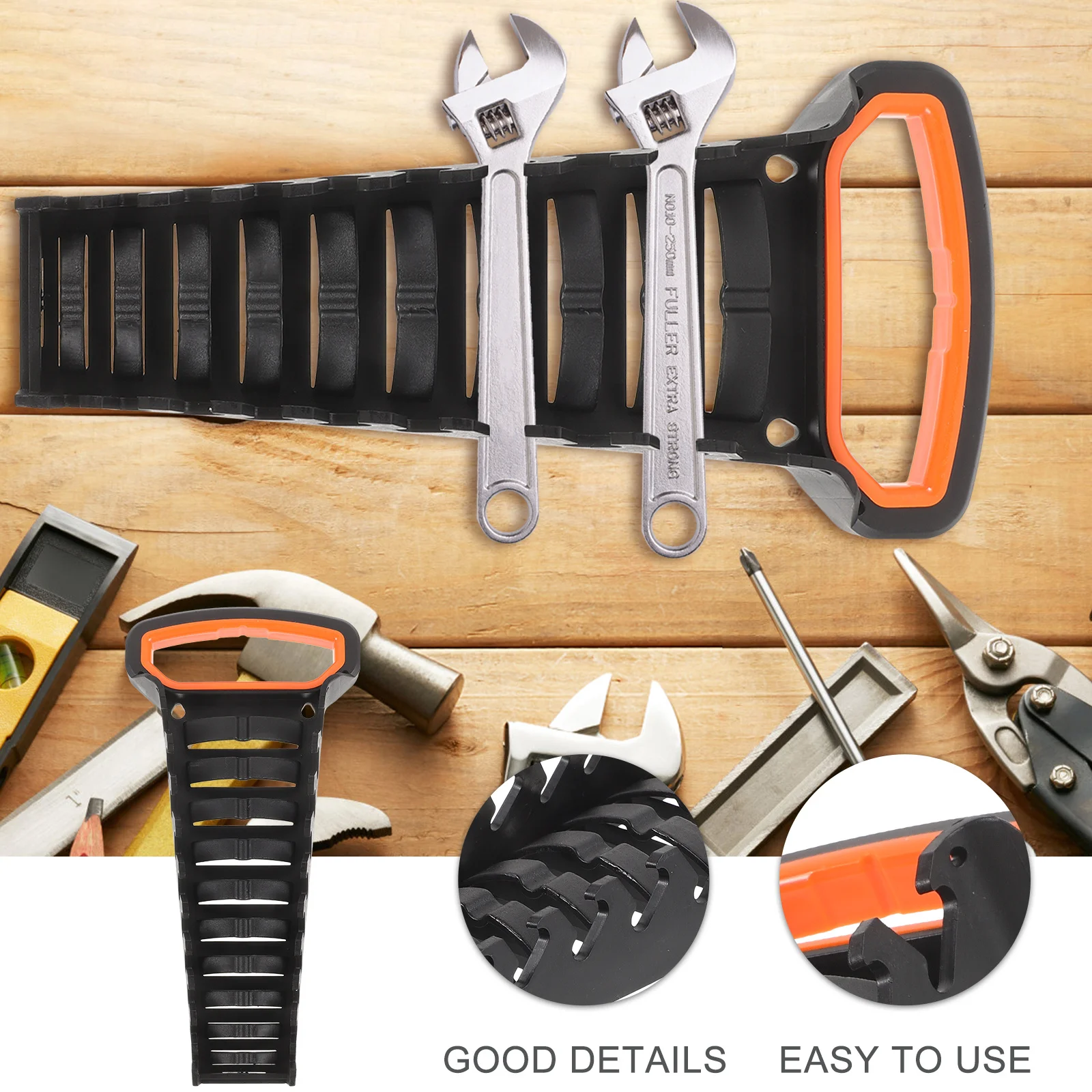 حامل مفتاح الربط، منظم صندوق الأدوات، متعدد الوظائف، سعة كبيرة، سهل الاستخدام، تصميم مدمج، دعامة مفتاح الربط #3